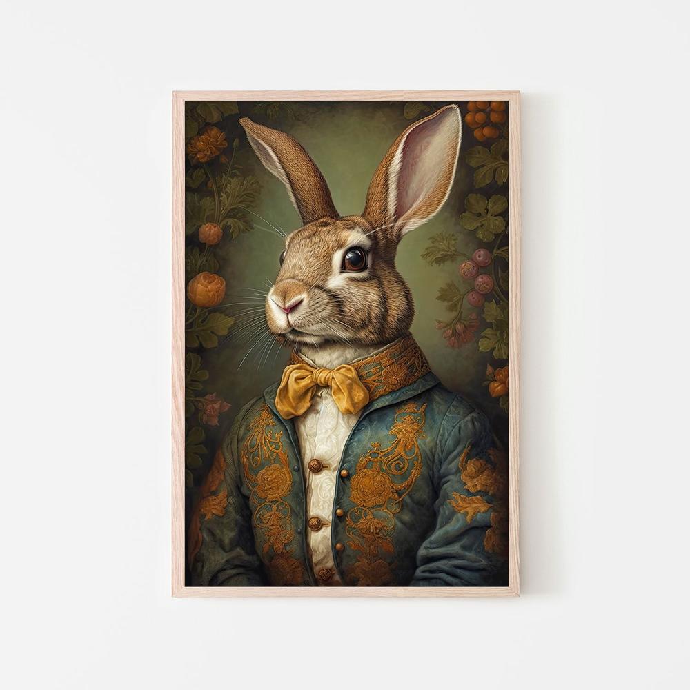 Regal Rabbit Portrait-by-Treechild-wall-art-print-canvas-poster-framed-Gioia