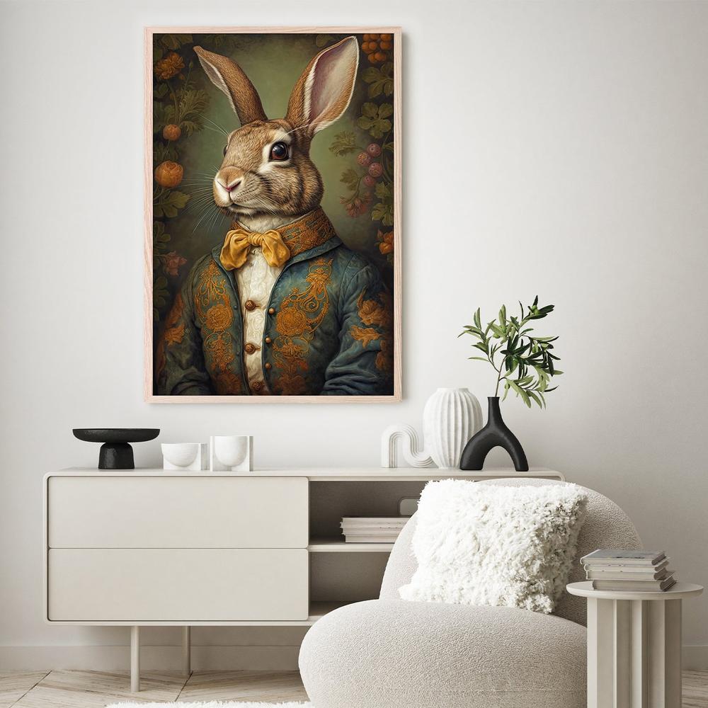 Regal Rabbit Portrait-by-Treechild-wall-art-print-canvas-poster-framed-Gioia