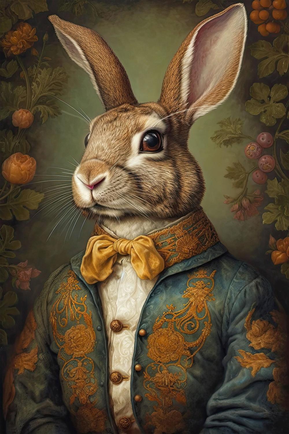 Regal Rabbit Portrait-by-Treechild-wall-art-print-canvas-poster-framed-Gioia