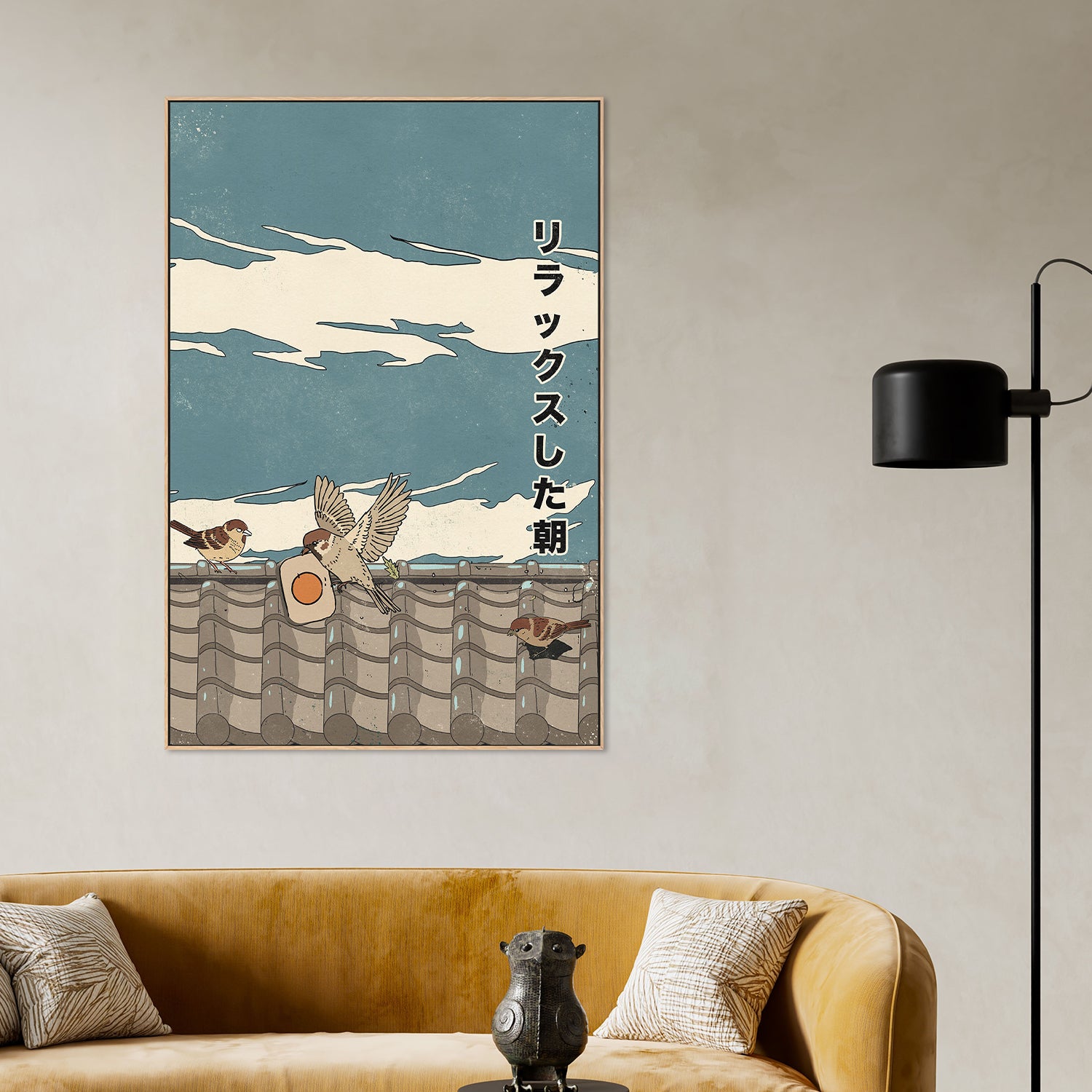Relaxed Morning Sparrows-by-Nicholas-wall-art-print-canvas-poster-framed-Gioia