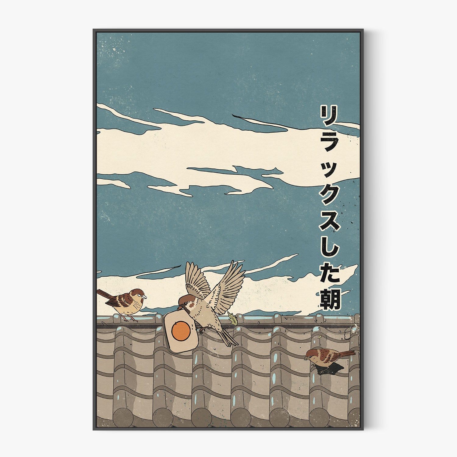 Relaxed Morning Sparrows-by-Nicholas-wall-art-print-canvas-poster-framed-Gioia