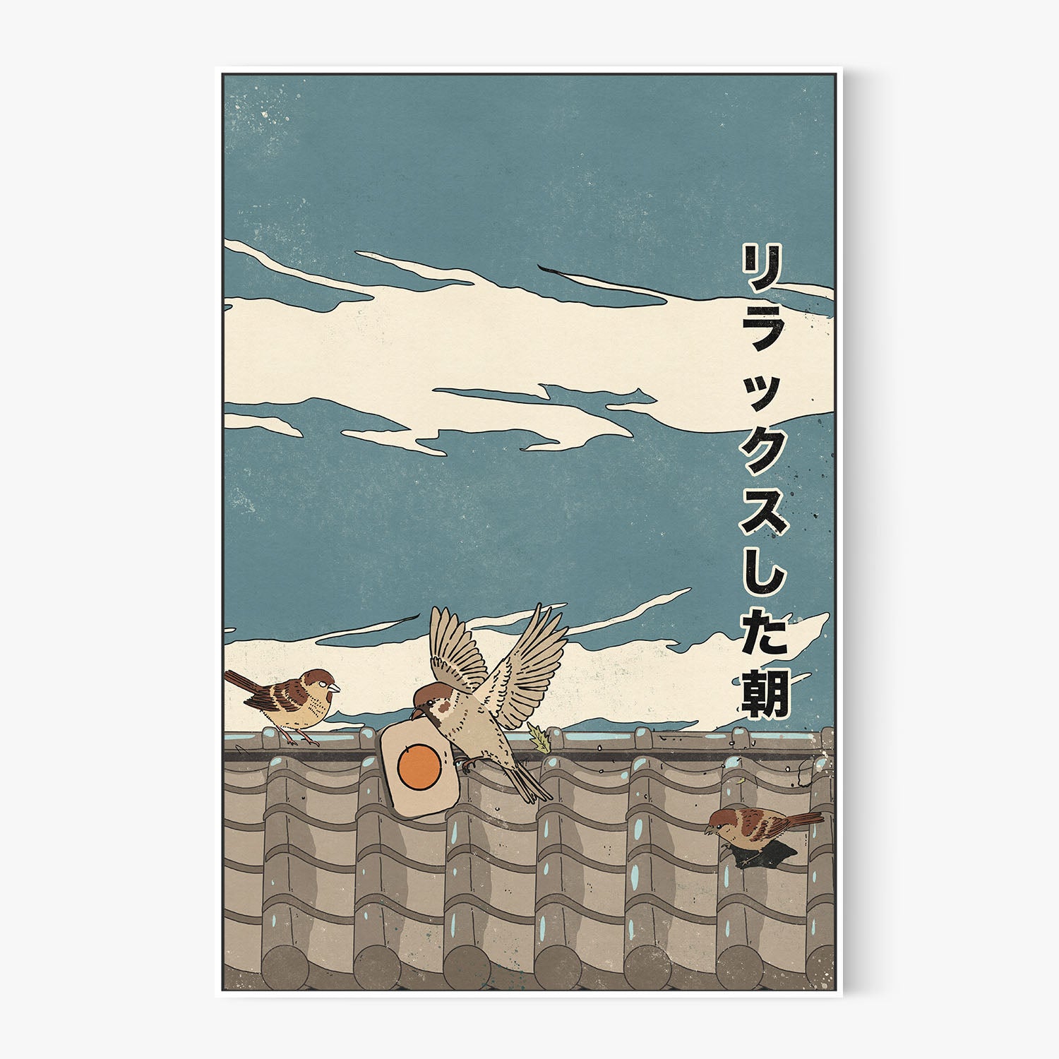 Relaxed Morning Sparrows-by-Nicholas-wall-art-print-canvas-poster-framed-Gioia