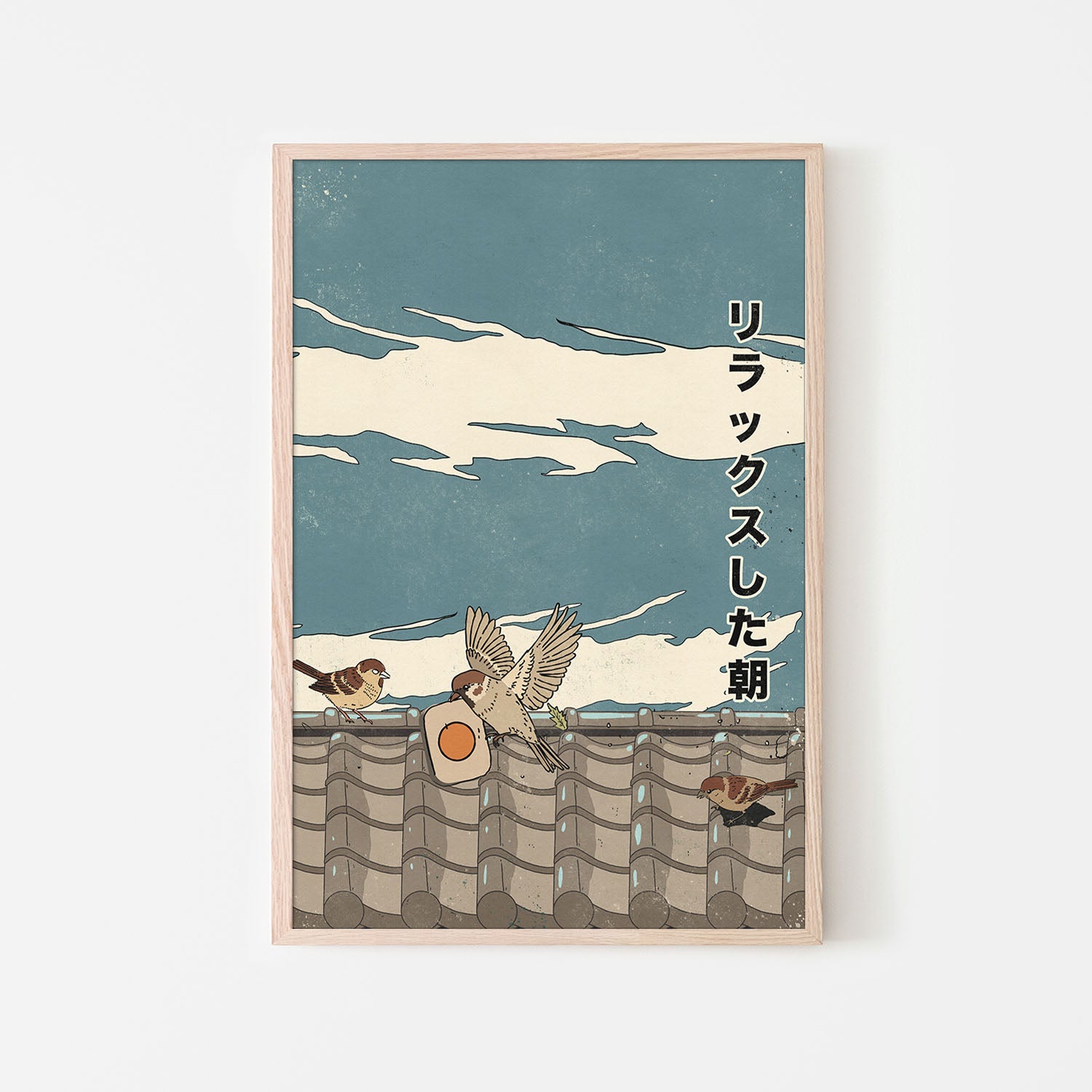 Relaxed Morning Sparrows-by-Nicholas-wall-art-print-canvas-poster-framed-Gioia
