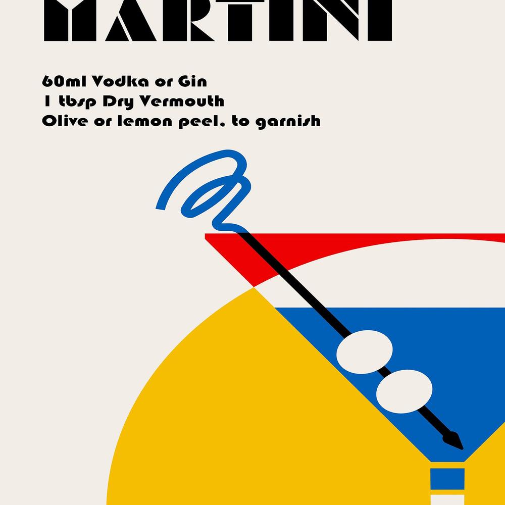 Retro Martini Cocktail-by-Retrodrome-wall-art-print-canvas-poster-framed-Gioia