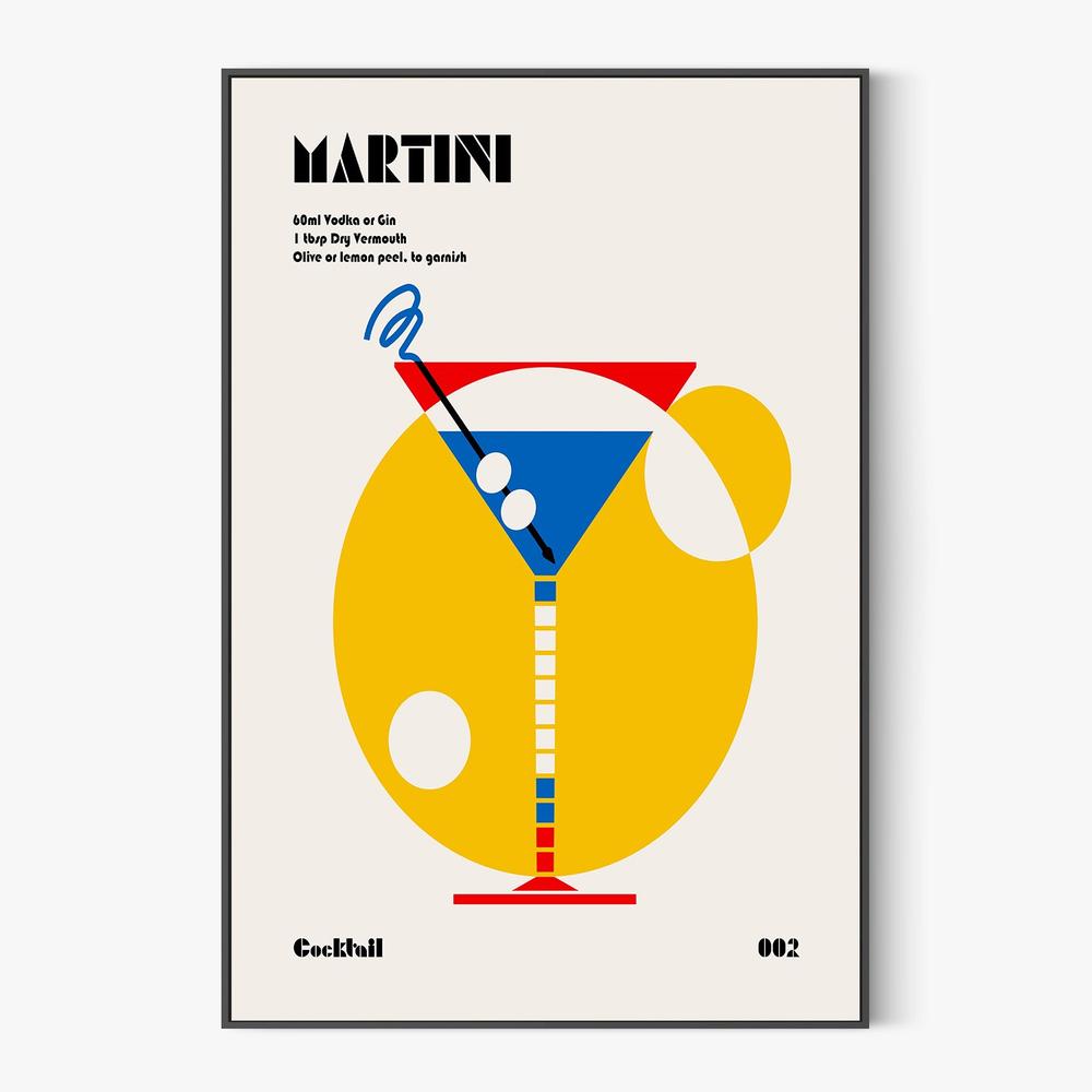 Retro Martini Cocktail-by-Retrodrome-wall-art-print-canvas-poster-framed-Gioia