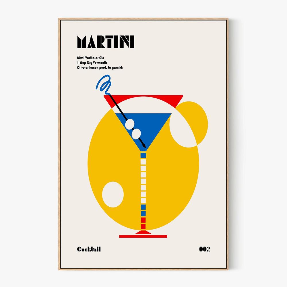 Retro Martini Cocktail-by-Retrodrome-wall-art-print-canvas-poster-framed-Gioia