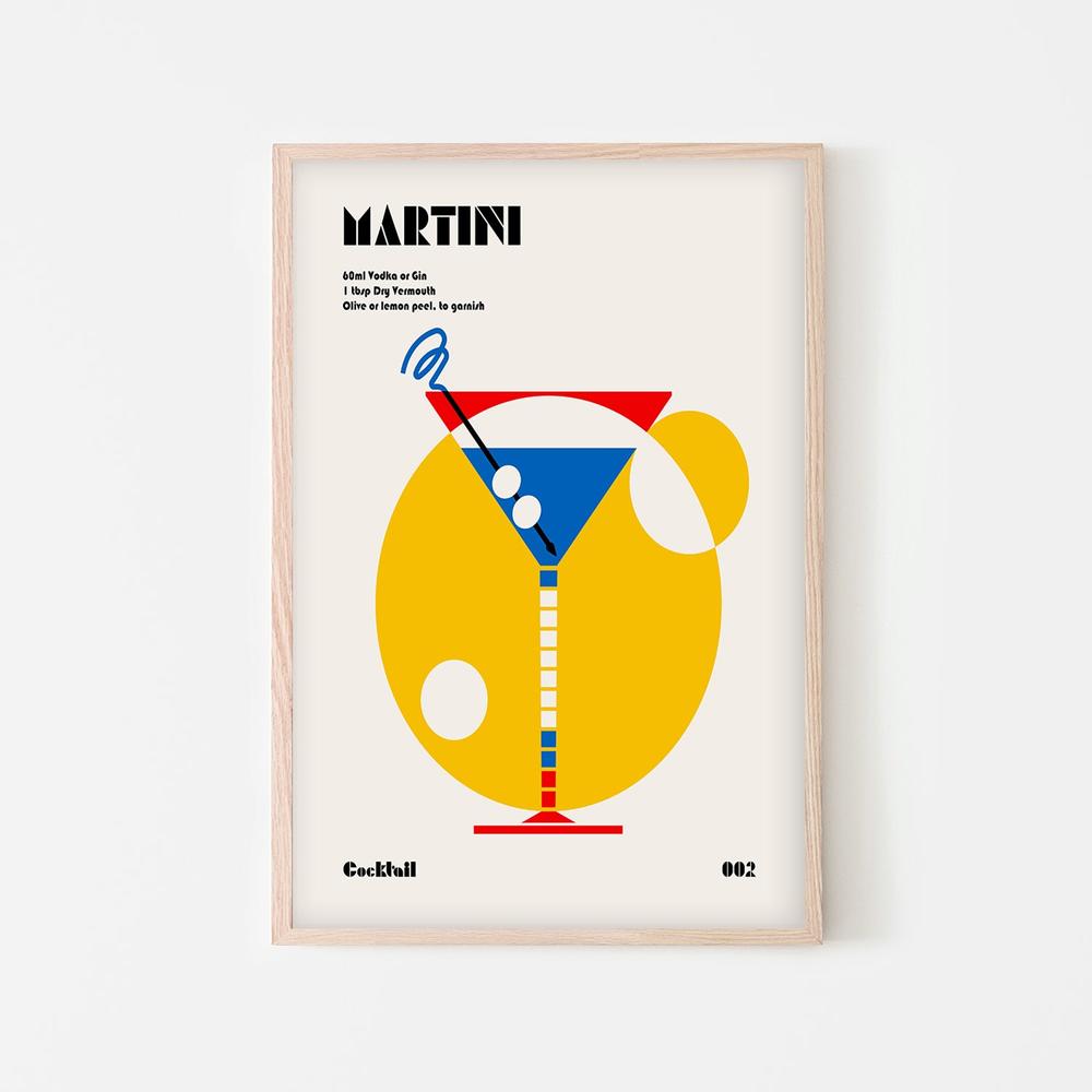 Retro Martini Cocktail-by-Retrodrome-wall-art-print-canvas-poster-framed-Gioia