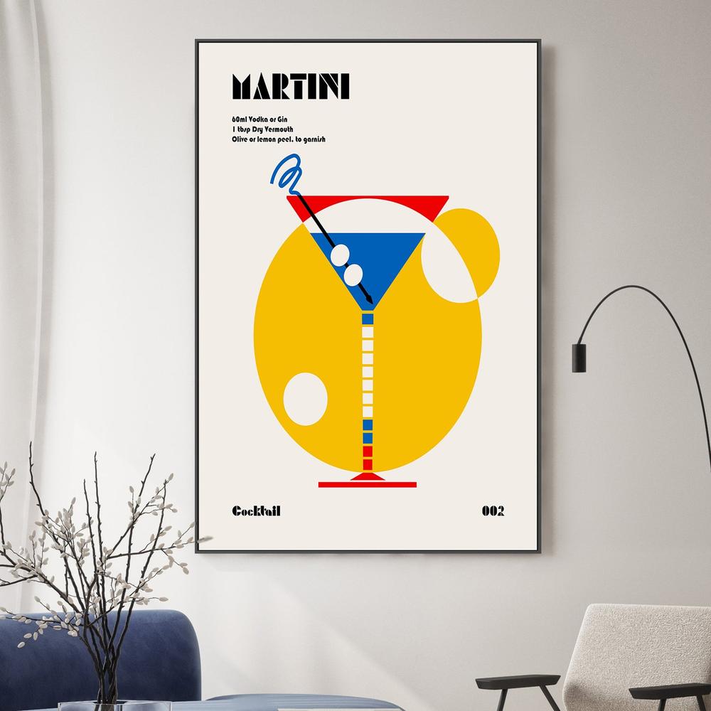 Retro Martini Cocktail-by-Retrodrome-wall-art-print-canvas-poster-framed-Gioia