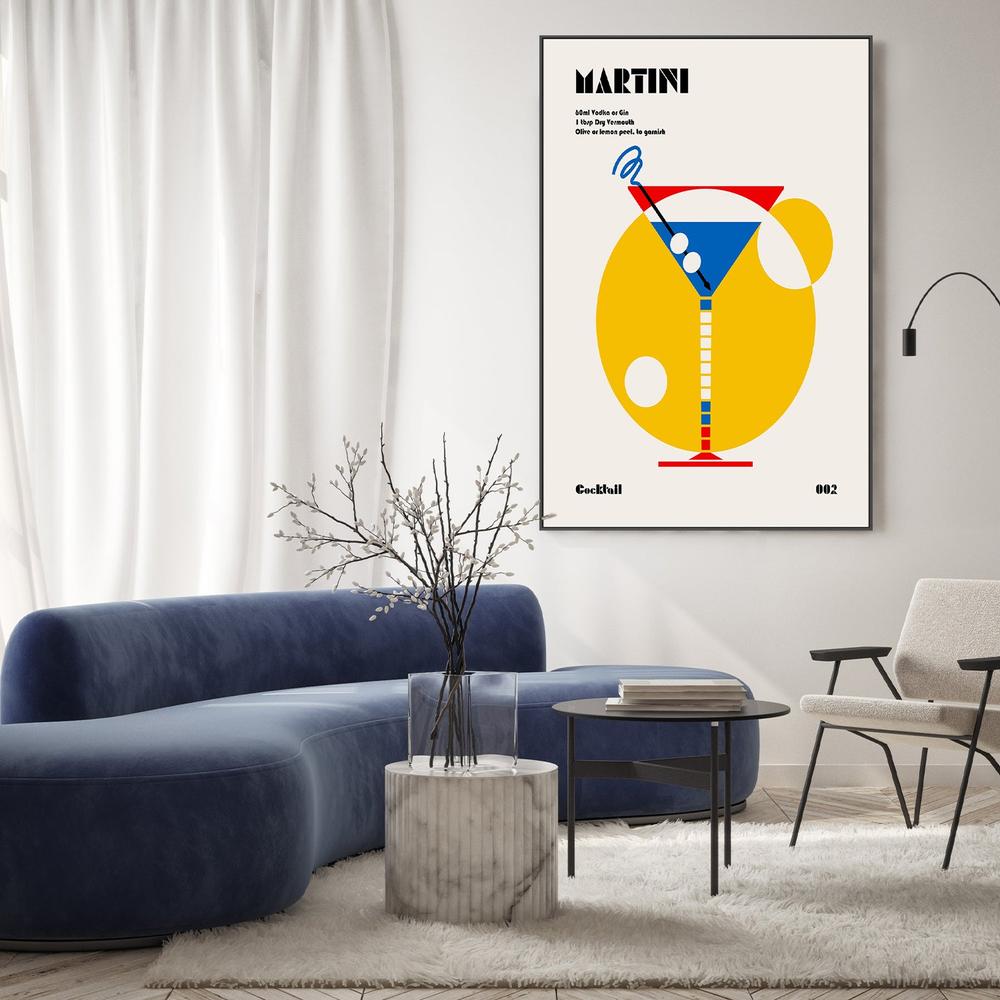 Retro Martini Cocktail-by-Retrodrome-wall-art-print-canvas-poster-framed-Gioia