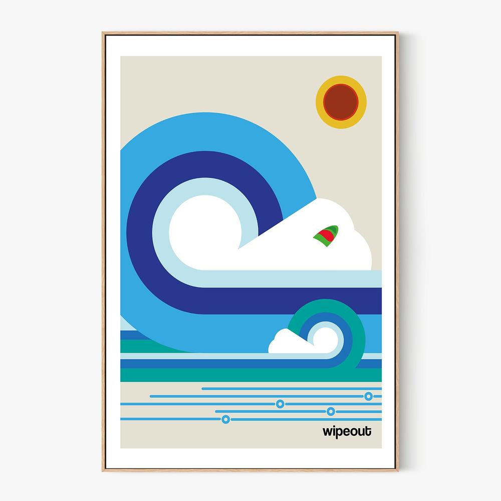 Retro Ocean Wave-by-Frances Collett-wall-art-print-canvas-poster-framed-Gioia