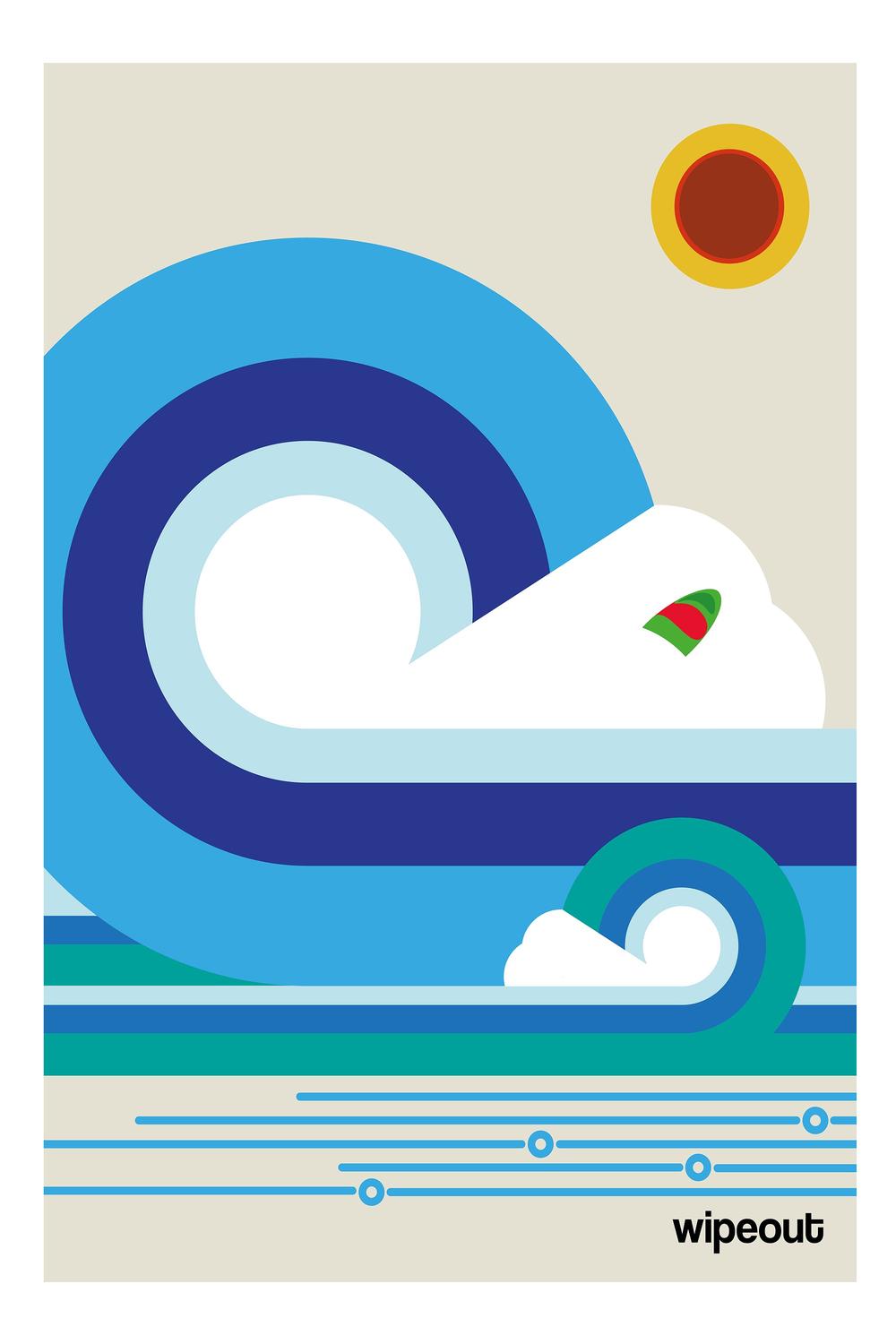 Retro Ocean Wave-by-Frances Collett-wall-art-print-canvas-poster-framed-Gioia