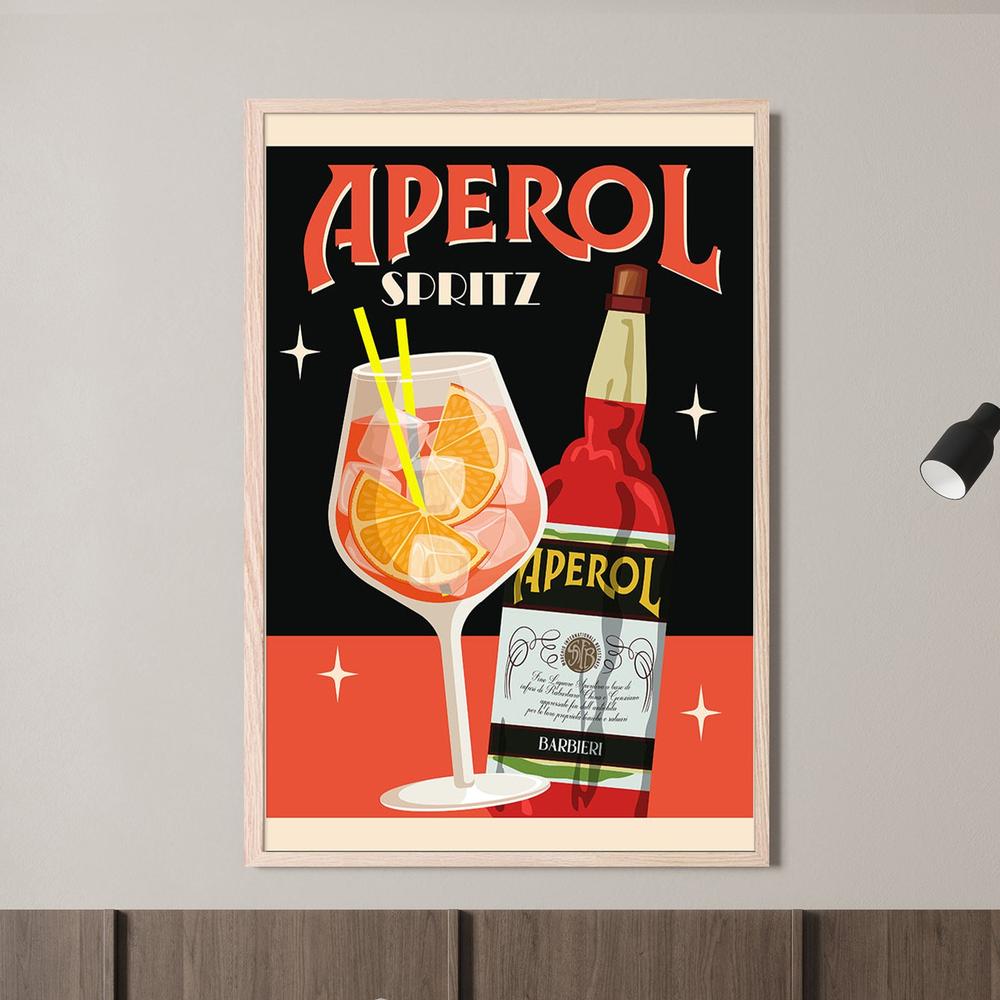 Retro Orange Cocktail-by-WallChart Art Studio-wall-art-print-canvas-poster-framed-Gioia
