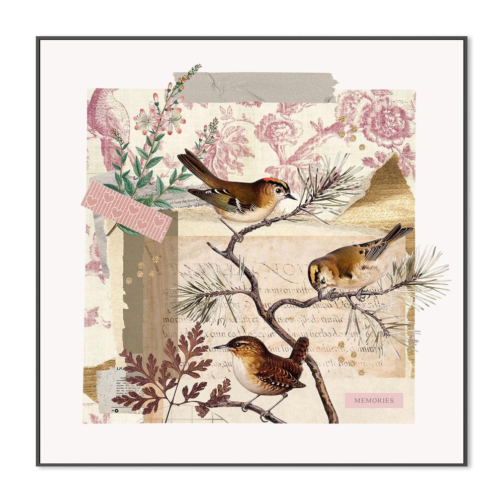 wall-art-print-canvas-poster-framed-Rustic Bird Collage-3