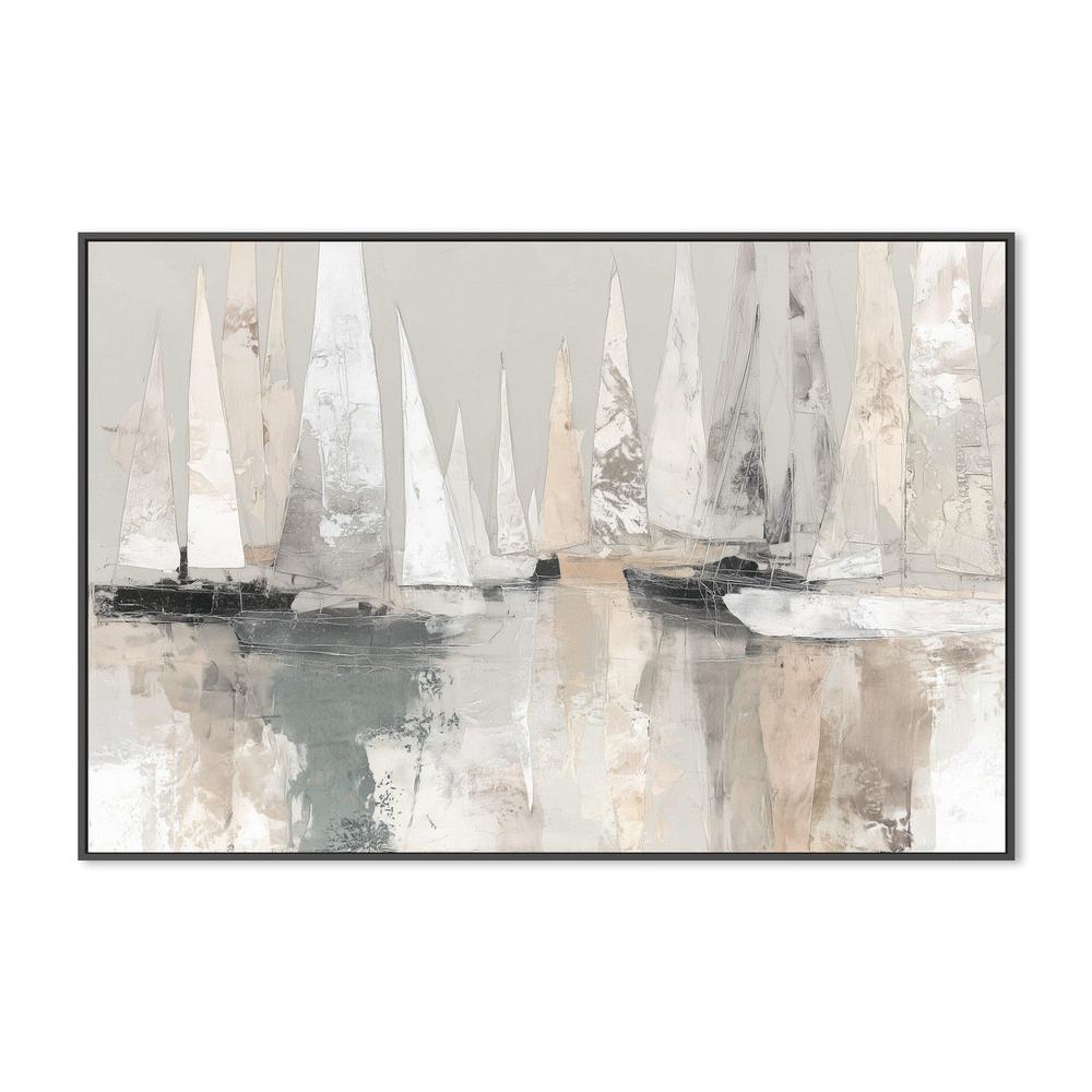 Sailboat Cluster At Bay-by-Chromatic Storm Studio-wall-art-print-canvas-poster-framed-Gioia