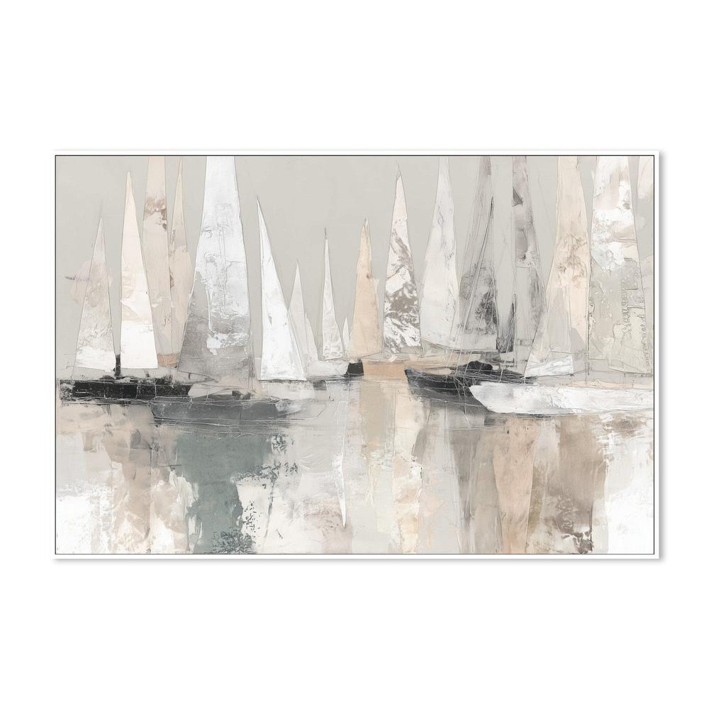 Sailboat Cluster At Bay-by-Chromatic Storm Studio-wall-art-print-canvas-poster-framed-Gioia