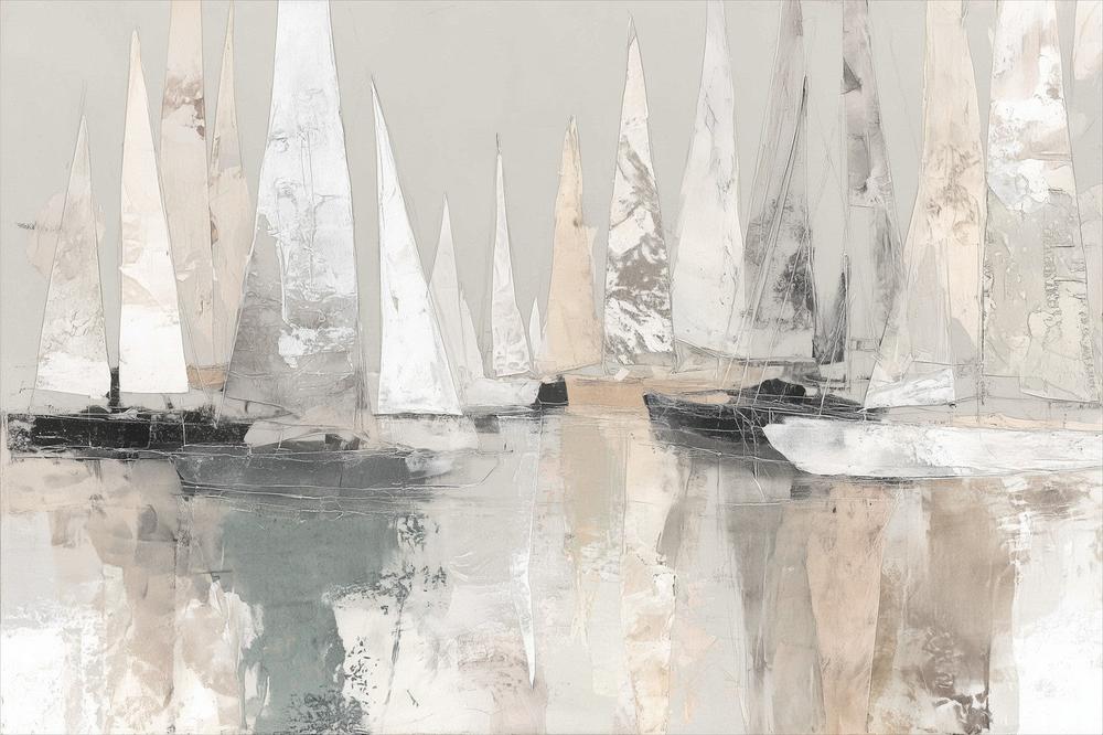 Sailboat Cluster At Bay-by-Chromatic Storm Studio-wall-art-print-canvas-poster-framed-Gioia