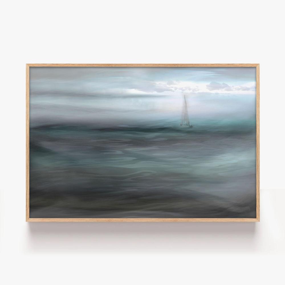 Sailboat In The Mist-by-Christina Sillen-wall-art-print-canvas-poster-framed-Gioia