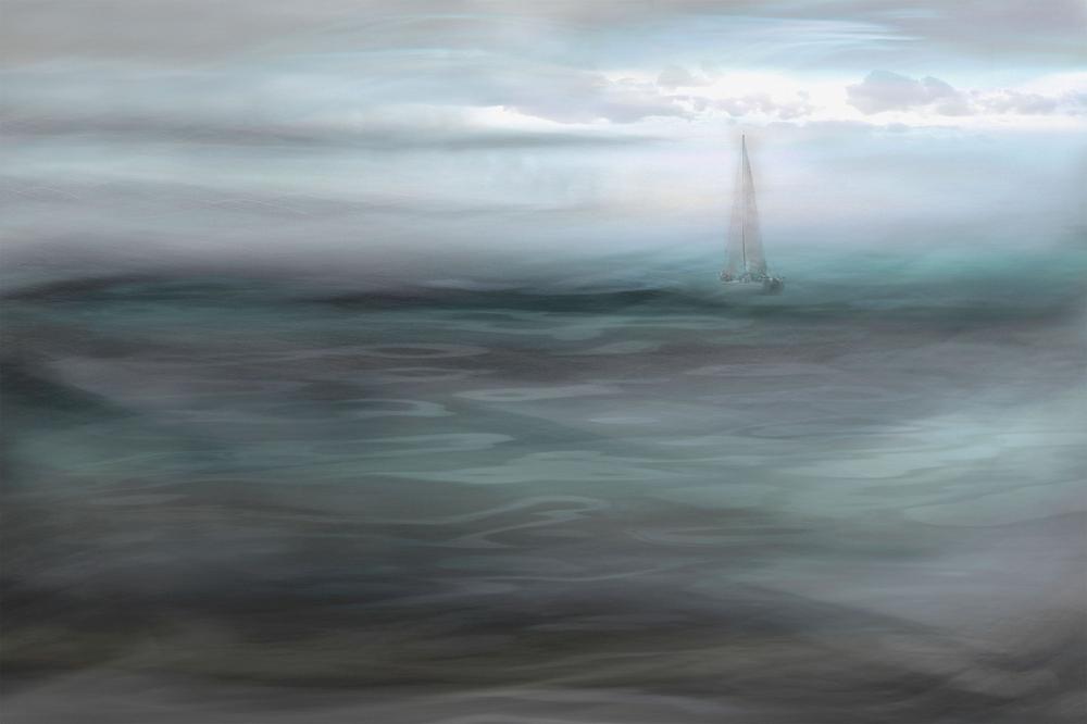 Sailboat In The Mist-by-Christina Sillen-wall-art-print-canvas-poster-framed-Gioia