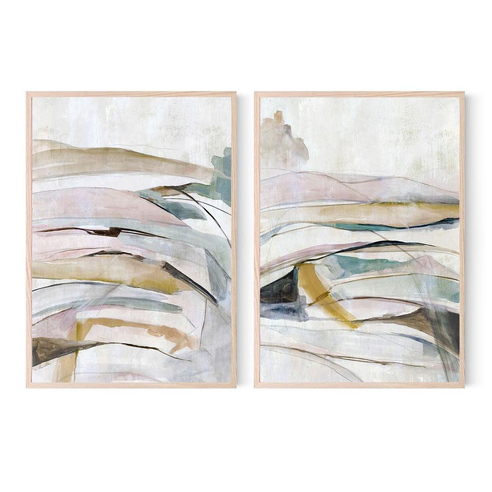 Sands of Blush, Style A & B, Set Of 2-by-Jacob Q-wall-art-print-canvas-poster-framed-Gioia