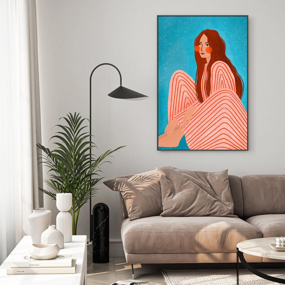 Serene Striped Woman-by-Bea Muller-wall-art-print-canvas-poster-framed-Gioia