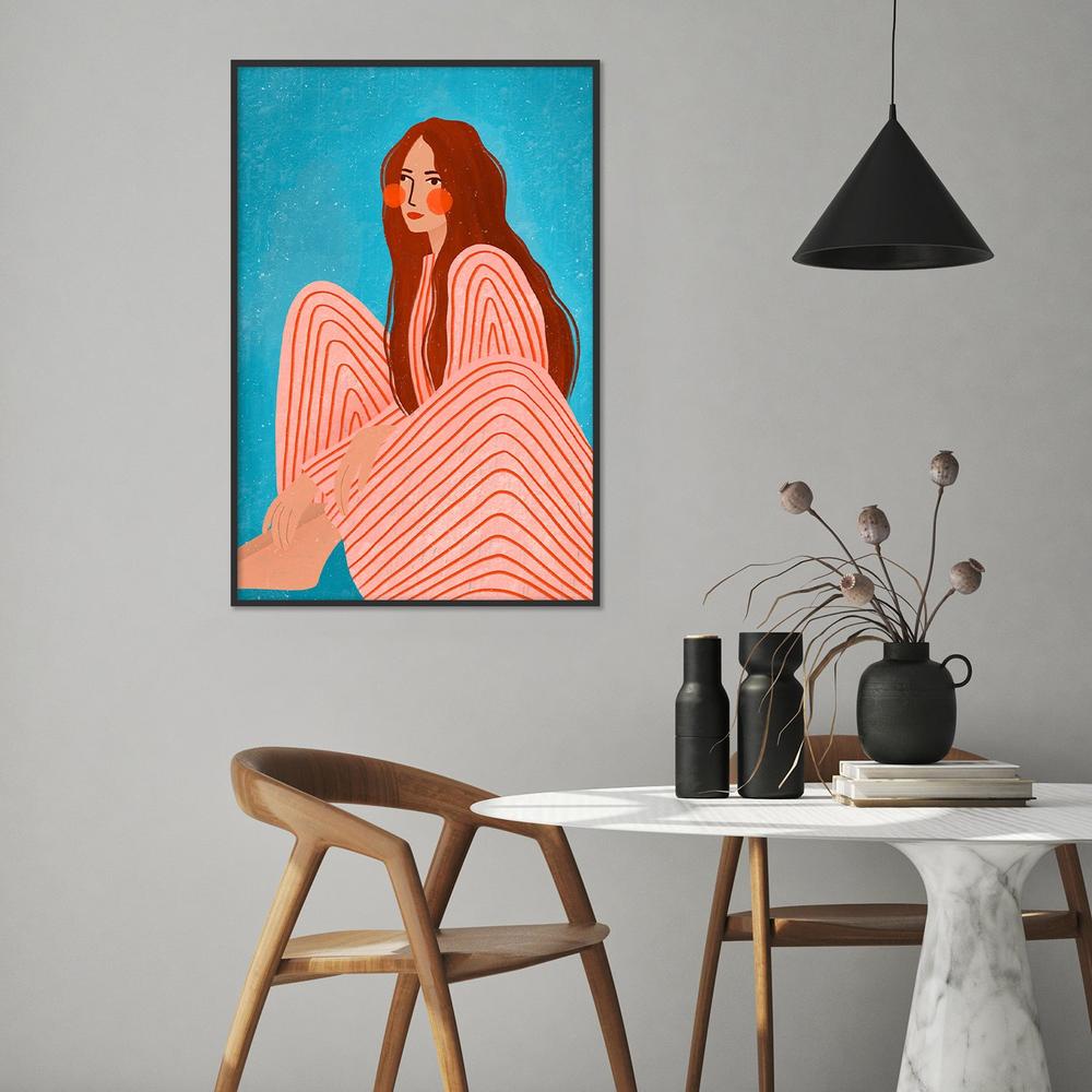 Serene Striped Woman-by-Bea Muller-wall-art-print-canvas-poster-framed-Gioia