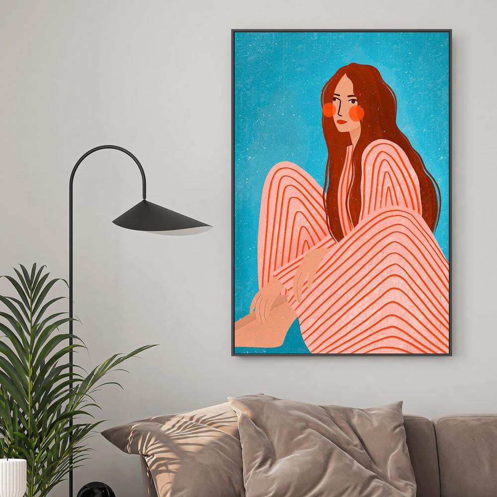 Serene Striped Woman-by-Bea Muller-wall-art-print-canvas-poster-framed-Gioia