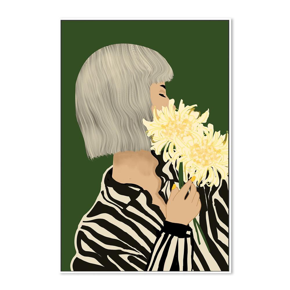 wall-art-print-canvas-poster-framed-Serene Woman with Flowers-5