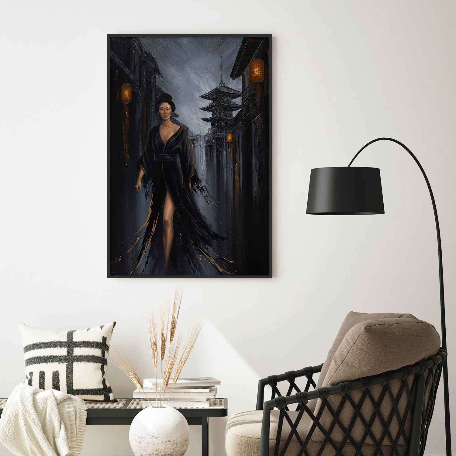 Shadow of the Geisha-by-Isabella Karolewicz-wall-art-print-canvas-poster-framed-Gioia