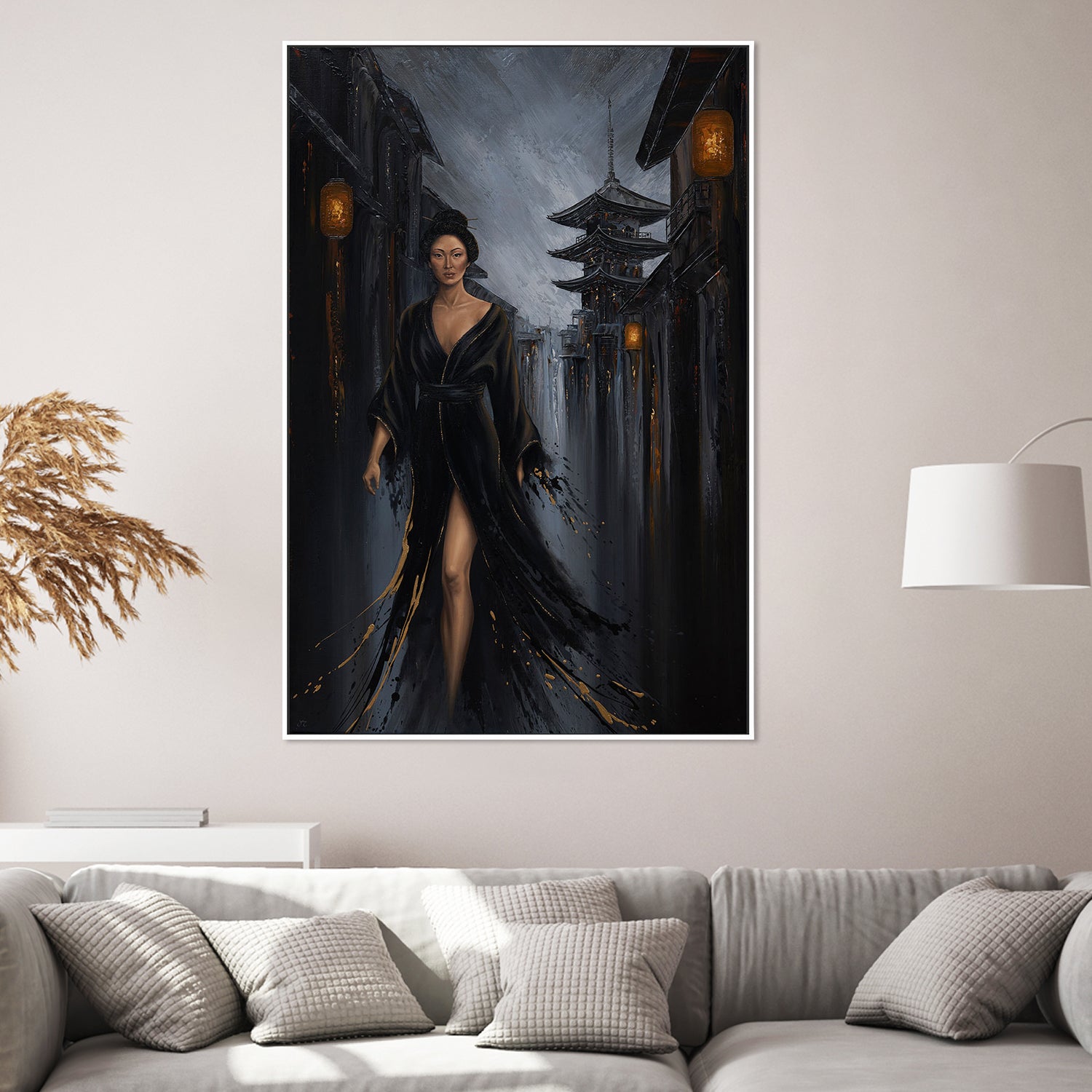 Shadow of the Geisha-by-Isabella Karolewicz-wall-art-print-canvas-poster-framed-Gioia