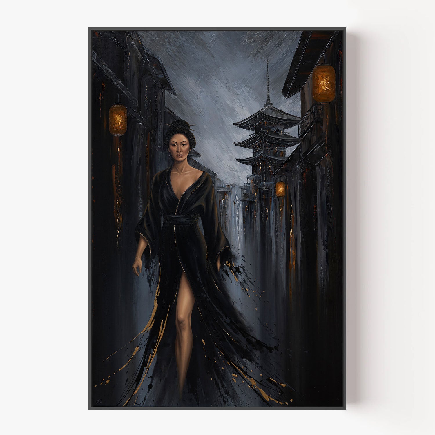 Shadow of the Geisha-by-Isabella Karolewicz-wall-art-print-canvas-poster-framed-Gioia