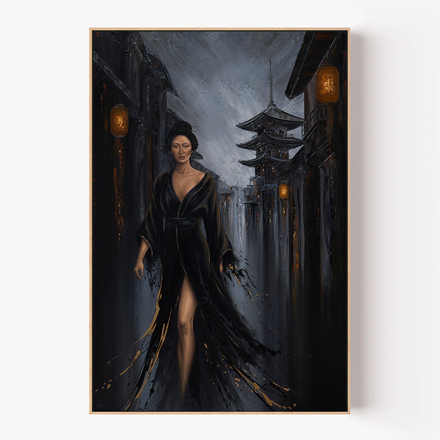 Shadow of the Geisha-by-Isabella Karolewicz-wall-art-print-canvas-poster-framed-Gioia