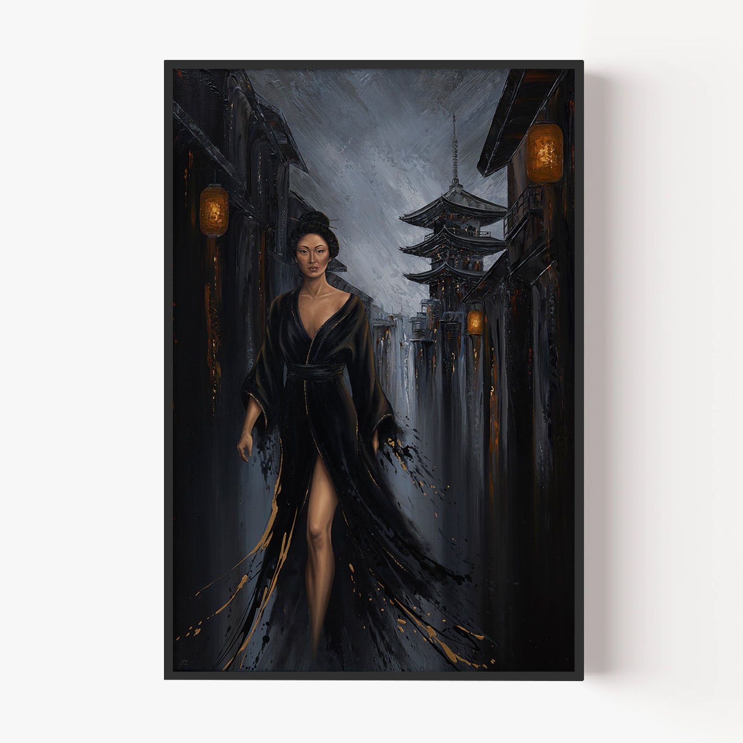 Shadow of the Geisha-by-Isabella Karolewicz-wall-art-print-canvas-poster-framed-Gioia