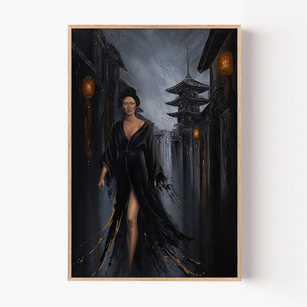 Shadow of the Geisha-by-Isabella Karolewicz-wall-art-print-canvas-poster-framed-Gioia