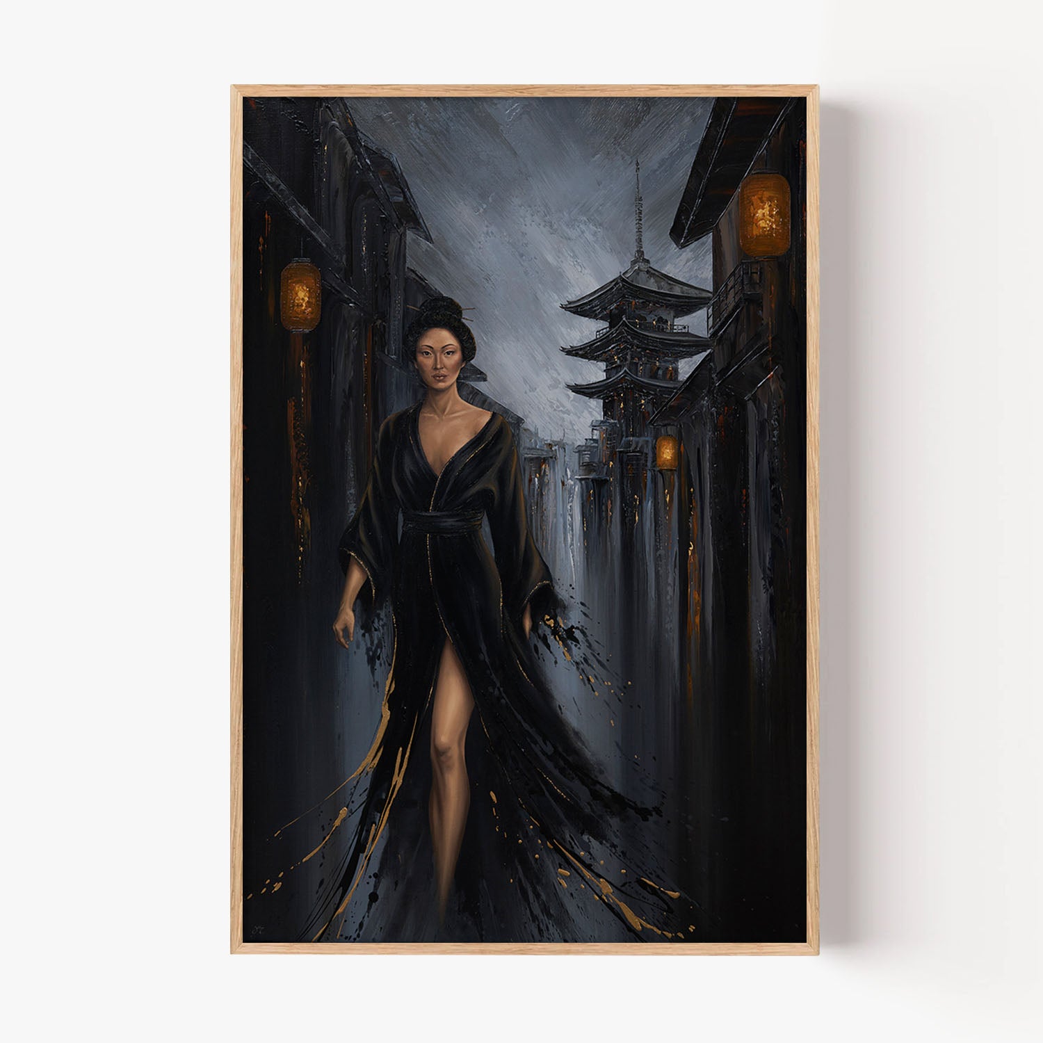 Shadow of the Geisha-by-Isabella Karolewicz-wall-art-print-canvas-poster-framed-Gioia