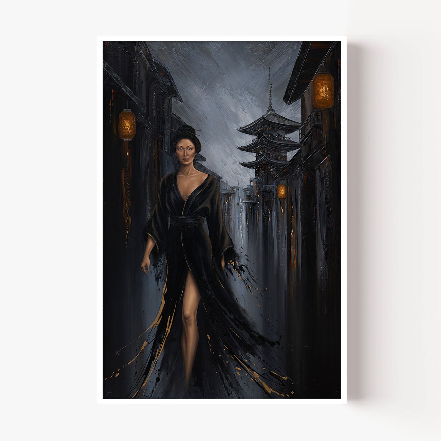 Shadow of the Geisha-by-Isabella Karolewicz-wall-art-print-canvas-poster-framed-Gioia