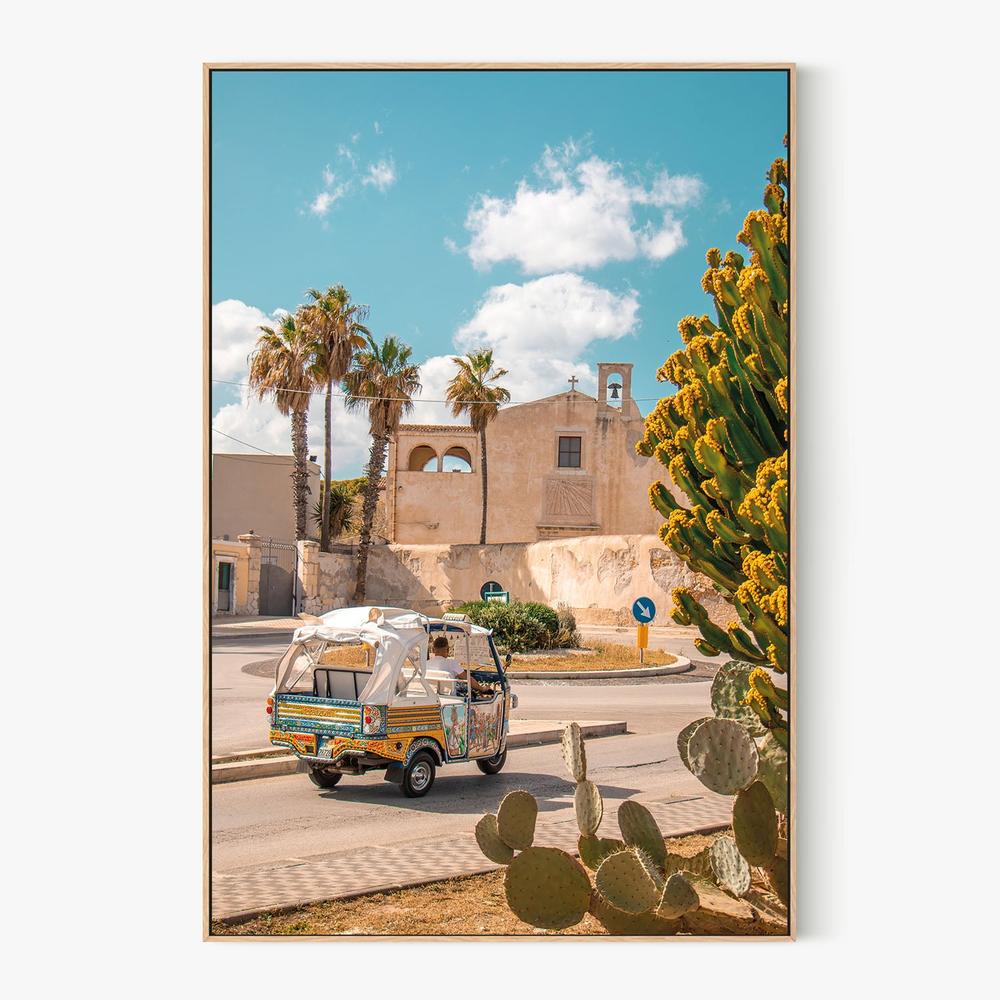 Sicilian Ape Car Scene-by-Gabor Estefan-wall-art-print-canvas-poster-framed-Gioia