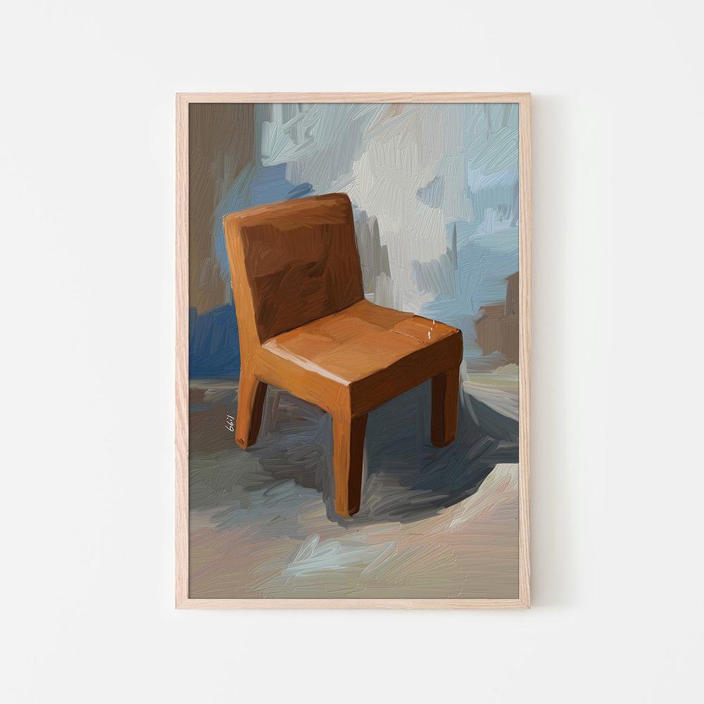 SILLA MARRON-by-Giovanna Gil Alves-wall-art-print-canvas-poster-framed-Gioia