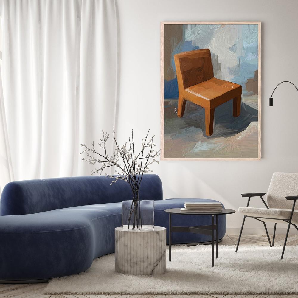 SILLA MARRON-by-Giovanna Gil Alves-wall-art-print-canvas-poster-framed-Gioia