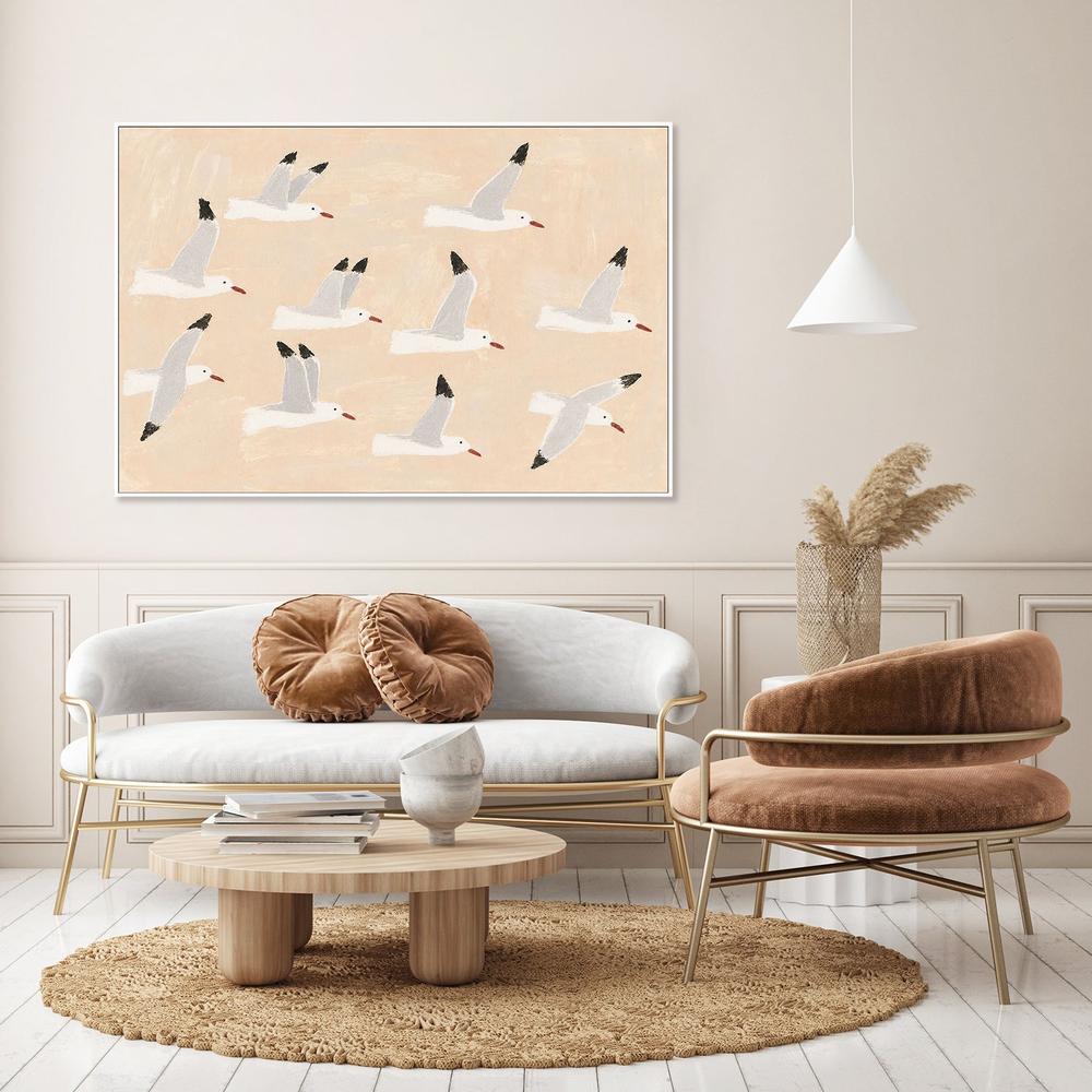silver gulls-by-Lady Hana-wall-art-print-canvas-poster-framed-Gioia