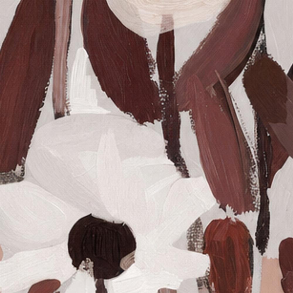 Soft Abstract Blooms With Stems, Neutral Brown and Burgundy-by-Stephanie Jeuffroy-wall-art-print-canvas-poster-framed-Gioia