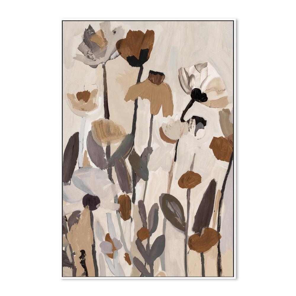 Soft Abstract Blooms With Stems, Neutral Color-by-Stephanie Jeuffroy-wall-art-print-canvas-poster-framed-Gioia