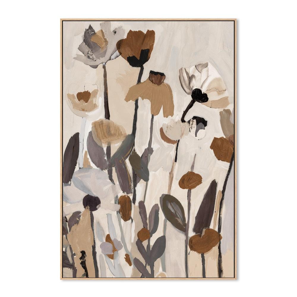 Soft Abstract Blooms With Stems, Neutral Color-by-Stephanie Jeuffroy-wall-art-print-canvas-poster-framed-Gioia