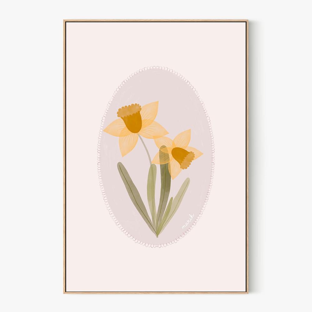 Soft Spring Daffodils-by-Menina Lisboa-wall-art-print-canvas-poster-framed-Gioia
