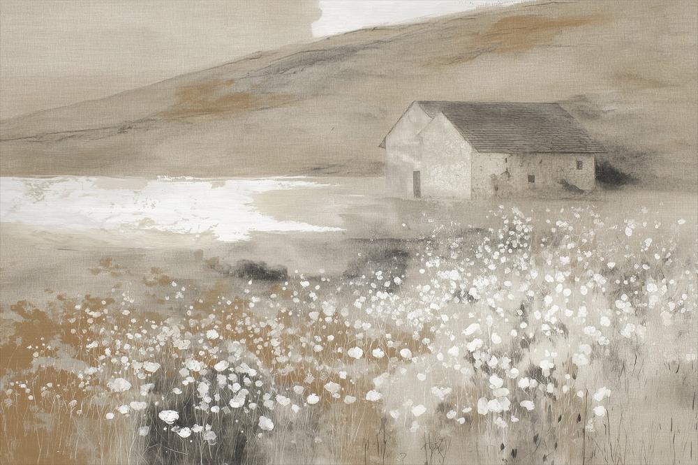 Stone Barn Wildflower Meadow-by-Chromatic Storm Studio-wall-art-print-canvas-poster-framed-Gioia