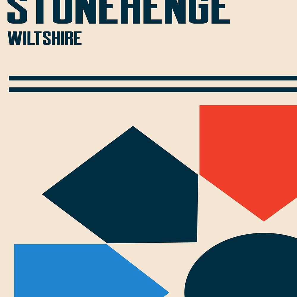 Stonehenge Modern Geometry-by-Retrodrome-wall-art-print-canvas-poster-framed-Gioia