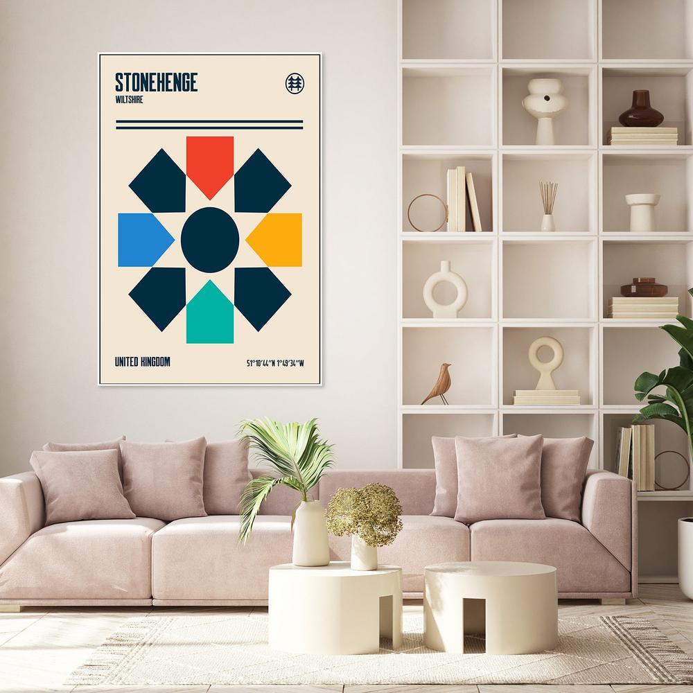 Stonehenge Modern Geometry-by-Retrodrome-wall-art-print-canvas-poster-framed-Gioia