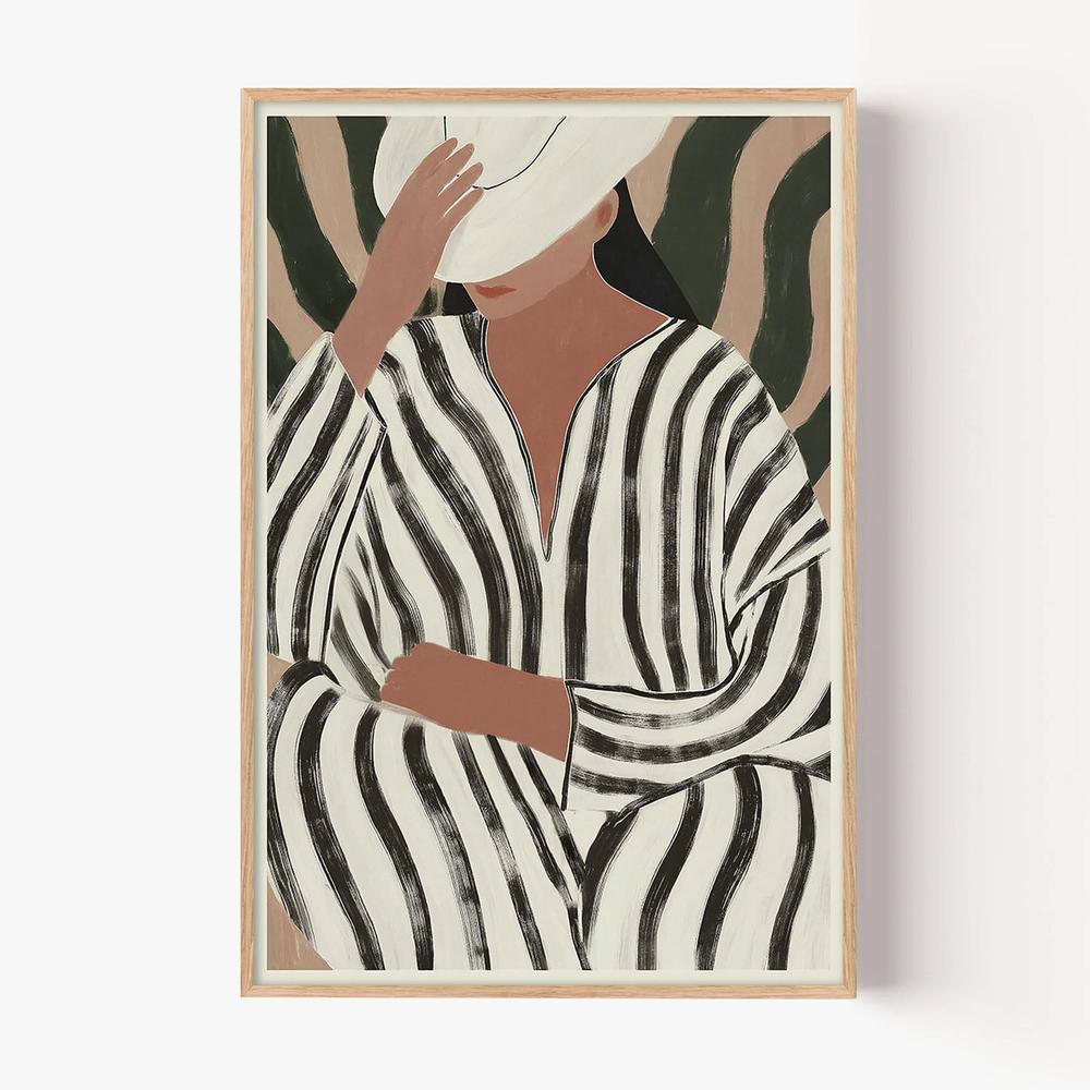 Striped Caftan-by-Lady Hana-wall-art-print-canvas-poster-framed-Gioia