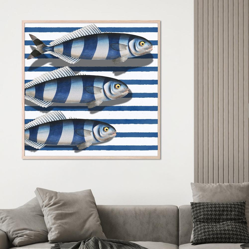 Striped Ocean Fish-by-Marja van den-wall-art-print-canvas-poster-framed-Gioia