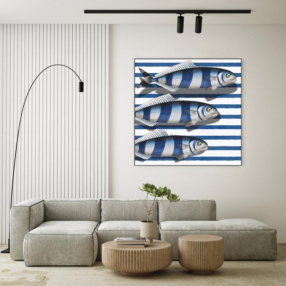 Striped Ocean Fish-by-Marja van den-wall-art-print-canvas-poster-framed-Gioia