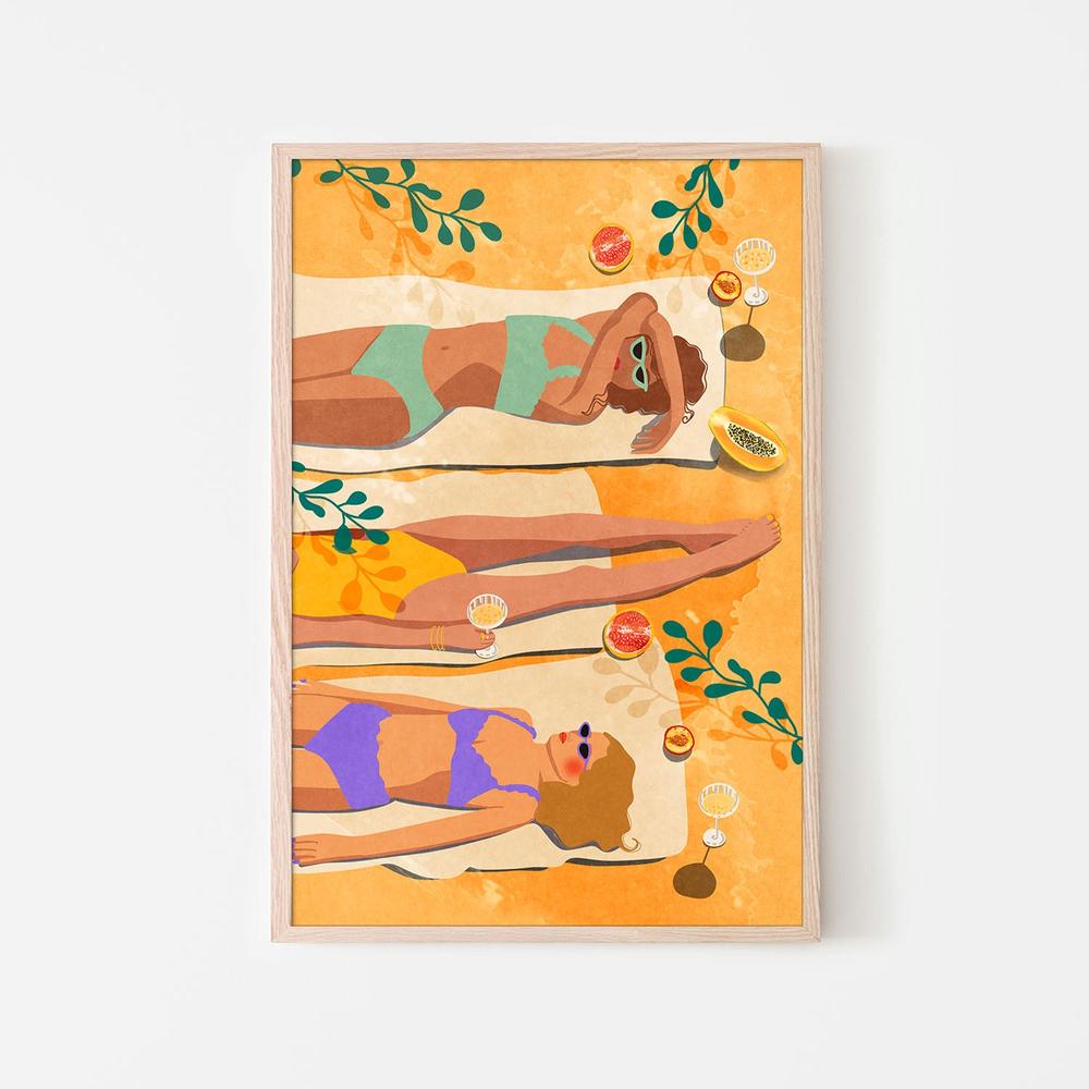 Summer Girls-by-Raissa Oltmanns-wall-art-print-canvas-poster-framed-Gioia